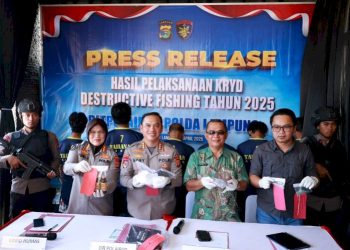 Polda Lampung Ungkap 7 Kasus Penangkapan Ikan Merusak dalam Tiga Bulan Rugi Miliaran Rupiah