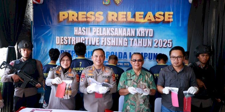 Polda Lampung Ungkap 7 Kasus Penangkapan Ikan Merusak dalam Tiga Bulan Rugi Miliaran Rupiah