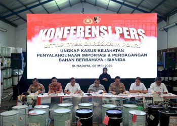 Bareskrim Polri Ungkap Perdagangan Ilegal Sianida di Surabaya dan Pasuruan dengan Omzet Rp 59 Miliar