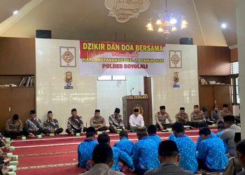 Dzikir dan Doa Bersama Tingkatkan Semangat Bhayangkara ke-79 di Polres Boyolali