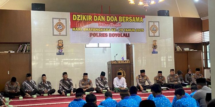 Dzikir dan Doa Bersama Tingkatkan Semangat Bhayangkara ke-79 di Polres Boyolali