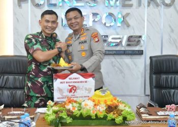 Kunjungi Mapolrestro Depok Dandim 0508 Depok Ucapkan Selamat HUT Bhayangkara Ke-79