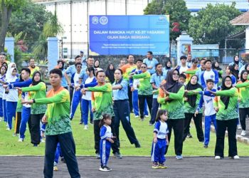 Senam Anak Indonesia Meriahkan HUT ke-37 Yasarini di Lanud Husein Sastranegara