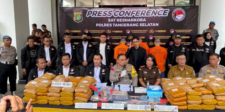 Polres Tangerang Selatan Ungkap Peredaran Narkotika Ganja Sebanyak 140,4 Kg