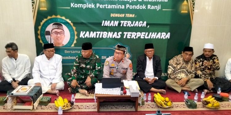 Kapolsek Ciputat Timur Hadiri Pengajian Bulanan Forum Silaturahmi Masjid Musholla An-Nur