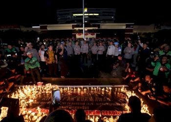 Ojol Jatim Bersama Polri dan TNI Doa Bersama untuk Affan Komitmen Keamanan