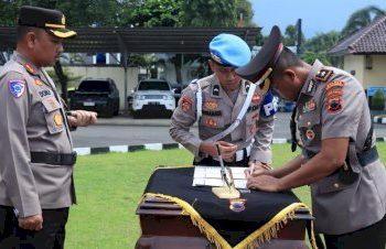 Kapolres Pekalongan Pimpin Upacara Serah Terima Jabatan Wakapolres dan Kasat Lantas