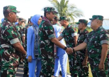 Prajurit Lanud Leo Wattimena Morotai Sambut Kunjungan Kerja Kepala Staf Angkatan Udara
