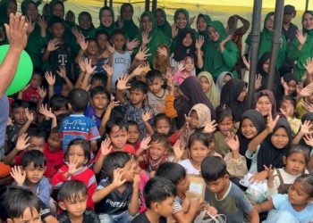 Posko Trauma Healing TNI di Balee Panah Membuat Anak-anak Ceria Kembali
