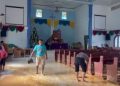 Pembersihan Gereja Hutanagodang Pasca Bencana oleh Brimob Polda Sumatera Utara