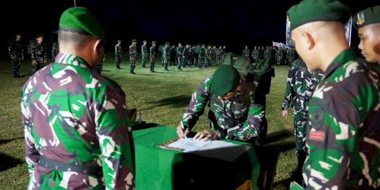 Kasi Ops Pimpin Upacara Serah Terima Estafet Tonting Yudha Wastu Pramuka Jaya 2024