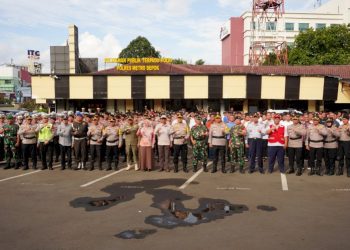Apel Gabungan Dandim dan Kapolresta Antisipasi Situasi Malam Pergantian di Depok
