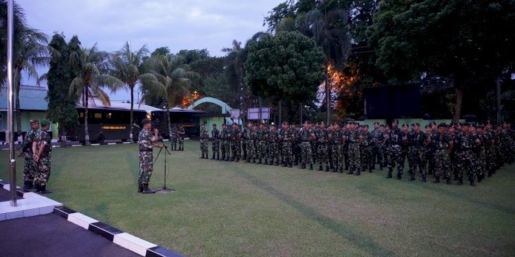 Ucapan Terima Kasih Dandim 0508/Depok kepada Pasukan BKO Yonif Mekanis 201/JY dalam Pengamanan Pilkada