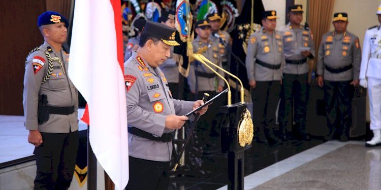 Serah Terima Jabatan 6 Pejabat Tinggi Polri Dipimpin Kapolri
