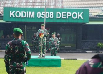 Kasdim 0508 Depok Pimpin Upacara 17 Agustusan dan Sampaikan Amanat Pangdam Jaya